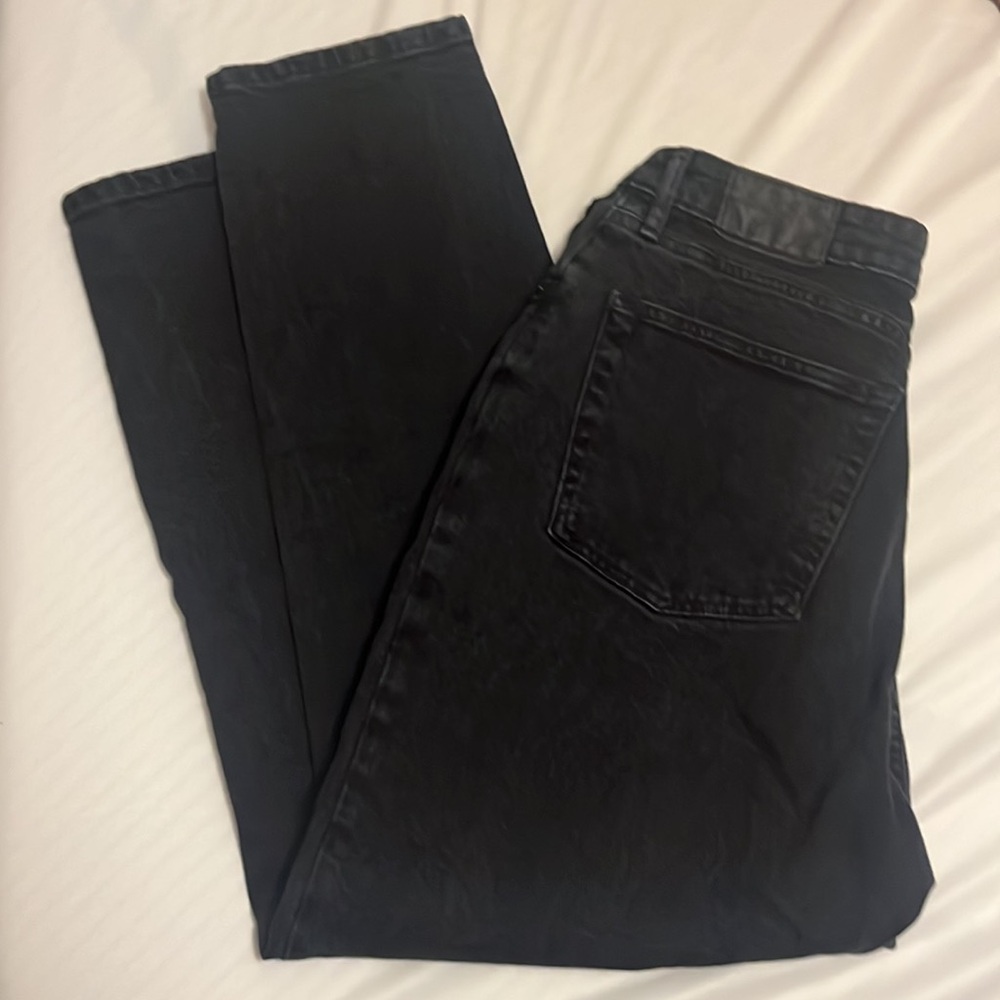 Everlane The Curvy Cheeky Straight Leg Jean Womens 31 Black High Rise Organic